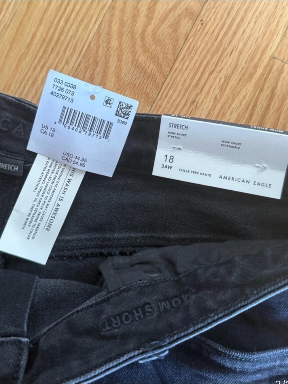 American Eagle Outfitters Black Denim Mom Shorts